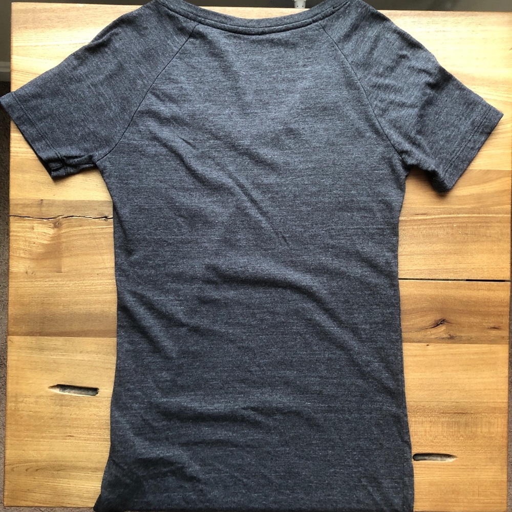 Adidas V-Neck Dark Gray Tee Shirt Cotton Blend - Picture 7 of 11